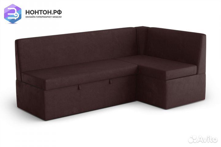 Кухонный угловой диван дельфин Орион коричневый