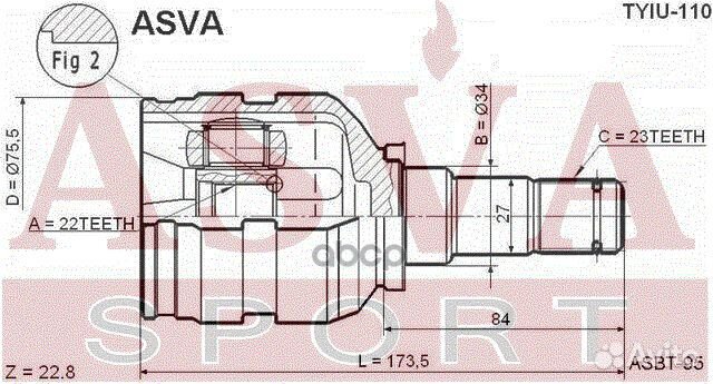 ШРУС внутренний перед лев tyiu110 asva