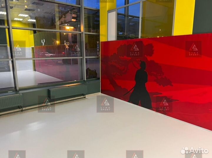 Борцовский ковер 12х12 одноцветный люверсы