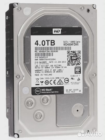 Жесткий диск WD Black 4 тб кеш 128 WD4004fzwx