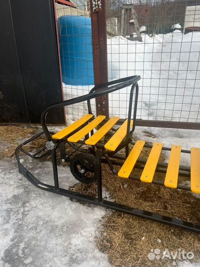 Детские санки для двойни на колесах