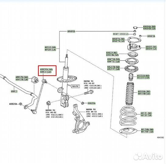 Передние стойки стабилизатора toyota RAV 4 III,IV