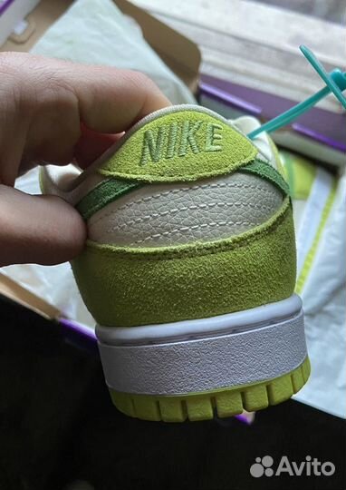 Nike sb dunk low green apple poizon