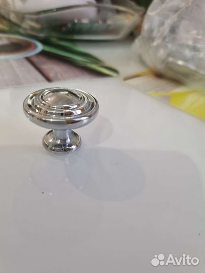 Ручка кнопка глянцевый хром 12 штук, новые