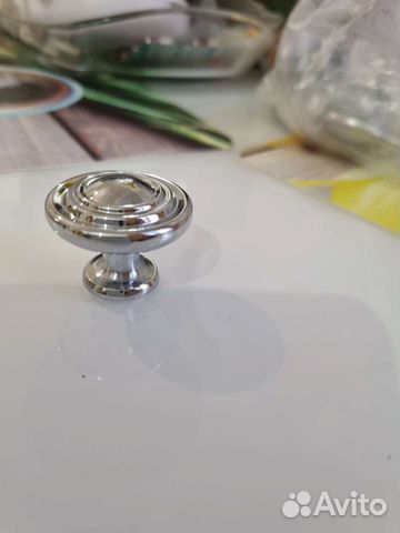 Ручка кнопка глянцевый хром 12 штук, новые