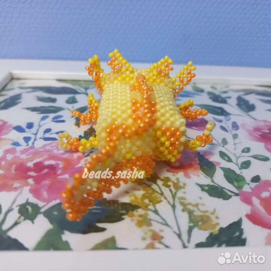 Амигуруми из бисера - аксалотль из маинкрафта