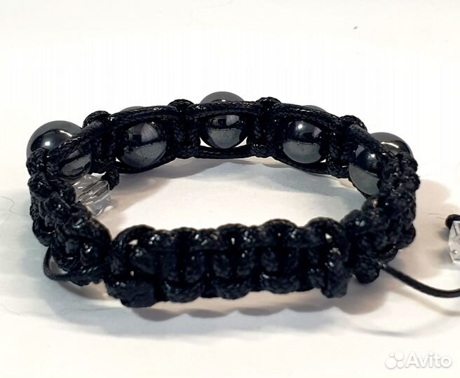 Продам браслет Шамбала чёрный с бусинами гематита