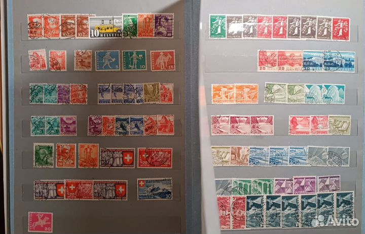 Коллекция Марок Швейцарии, 1000шт+
