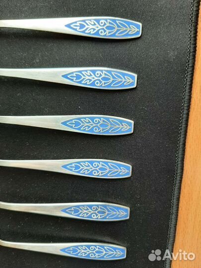 Чайные ложки мельхиор, эмаль СССР