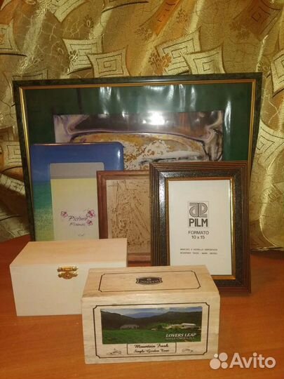 Рамки разные,коробки для чая,шкатулка из бересты