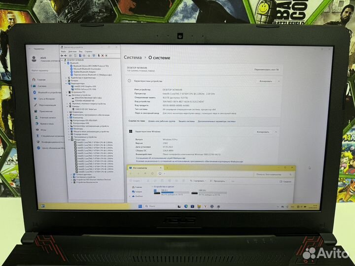 Asus TUF 15.6 i7 8750H/GTX1050m/16Gb/SSD+HDD