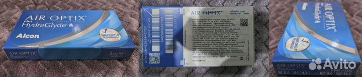 Контактные линзы Air Optix + HydraGlyde 3шт -1,0