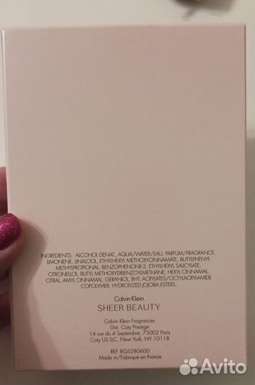 Новая коробка от духов Calvin Klein - Sheer Beeuty