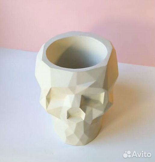 Силиконовая форма молд Череп гипс бетон