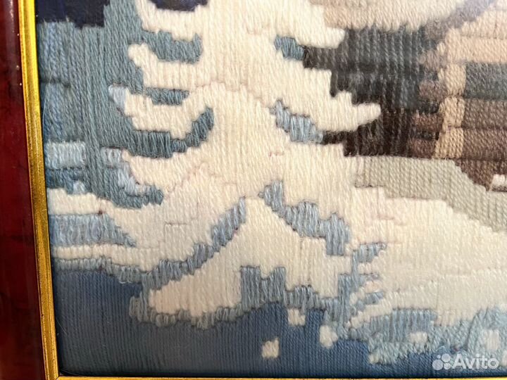 Картина из шерстяных нитей 55*40 см вышитая