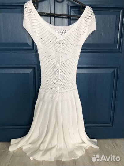 Вязаное летнее платье туника на пляж