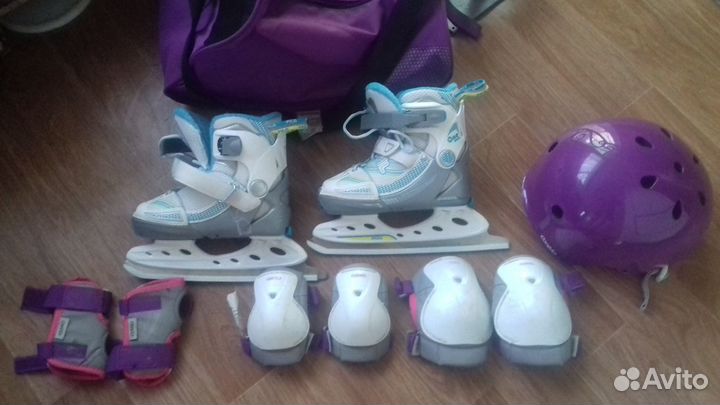 Коньки ледовые раздвижные детские, р 29-32,Oxelo