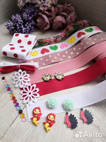 Репсовые ленты +кабашоны набор