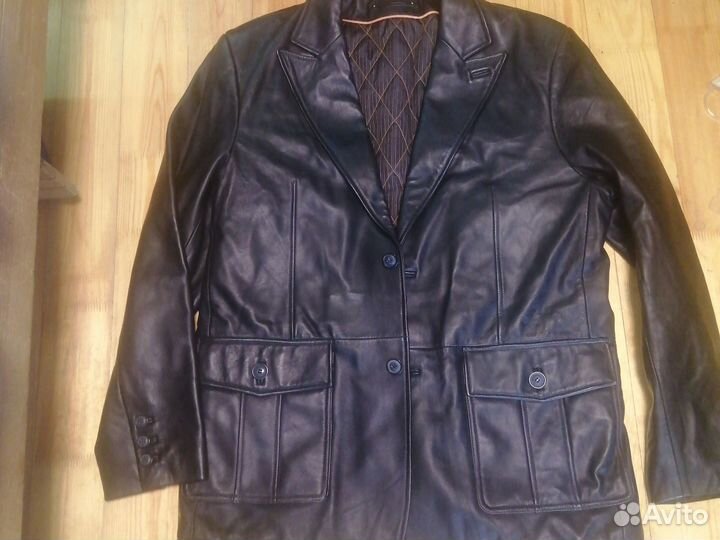Кожаный мужской пиджак, фирменный, телячья кожа