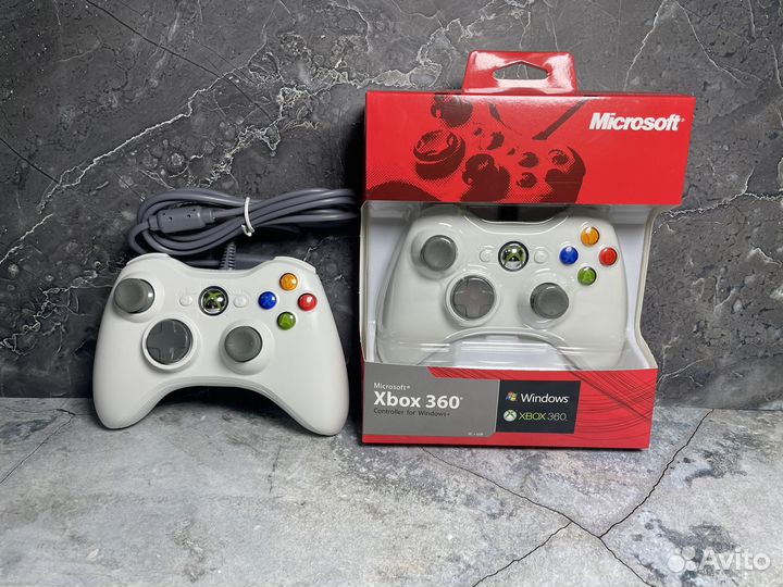 Геймпад джойстик для пк и 360 xbox белый