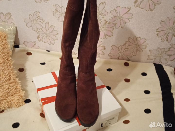 Сапоги зима женские натуральная замша, 39 разм