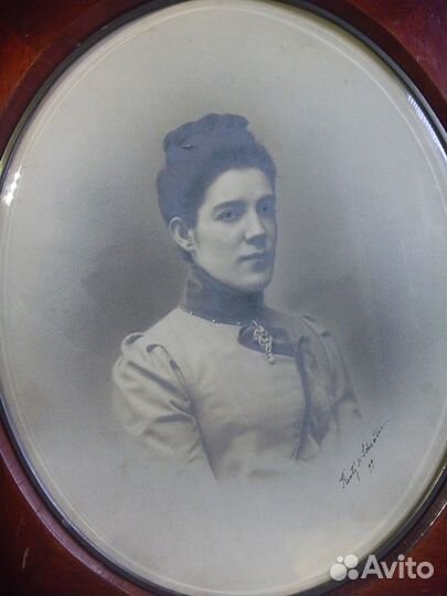 Старинная рама и фотография 65х55 см