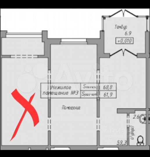 Свободного назначения, 23 м²