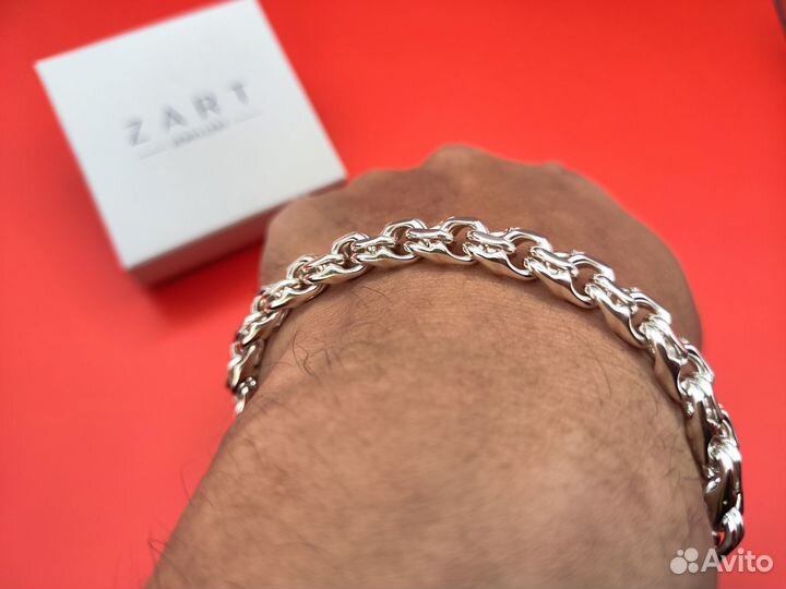 Невероятный мужской серебряный браслет Бисмарк