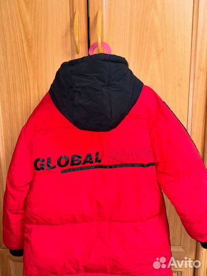 Пуховик зимний для мальчика 140