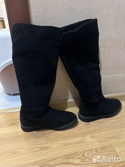 Сапоги (италия ) женские ботфорты 38 замшевые зима