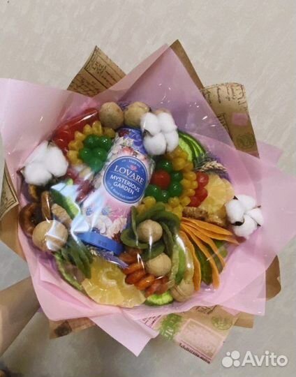 Съедобный букет из чая и сухофруктов к 8 марта