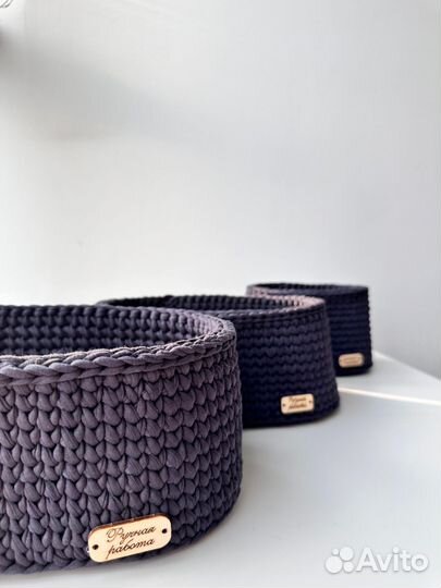 Корзина вязаная / Набор вязаных корзин