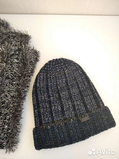 Шапка и шарф зимние вязаные