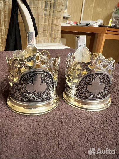 Серебряный подстаканник. Кубачи. 875 пр