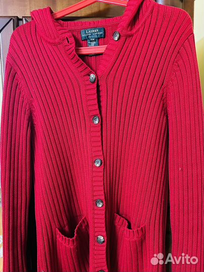 Кардиган женский красный 46,хлопок