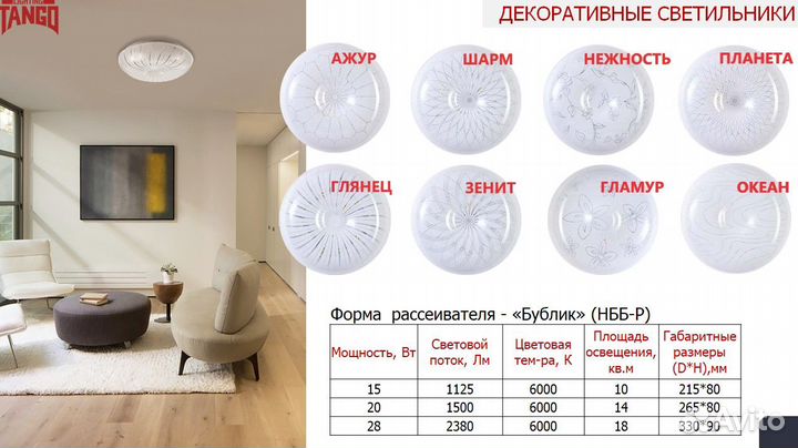 Светильник потолочный светодиодный декоративный