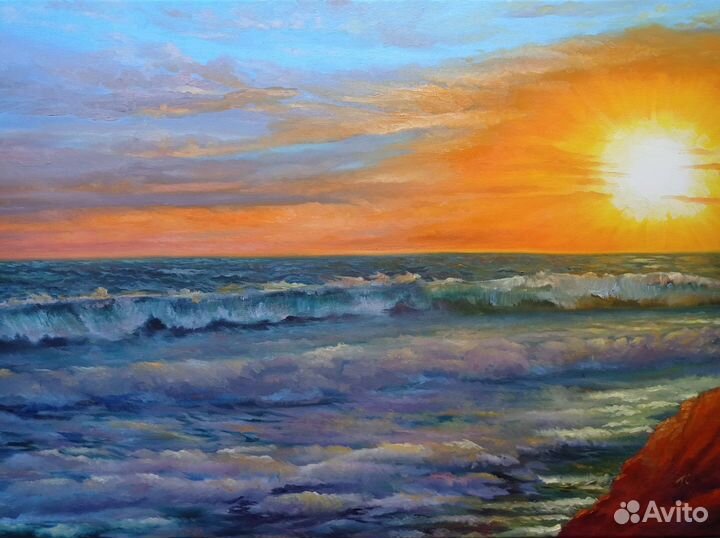 Картина море закат 50х70