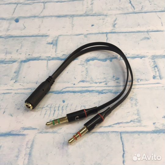 Переходник 3.5jack 2x3.5 jack микроф+наушники