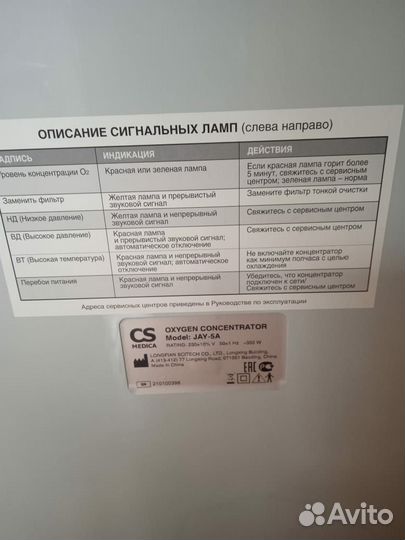 Кислородный концентратор бу