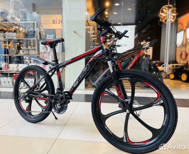 Велосипед на дисках JCN 24'' черный/красный