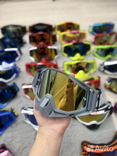 Очки для эндуро и мотокросса от 100% с защитой для носа и без и прозрачная линза в подарок