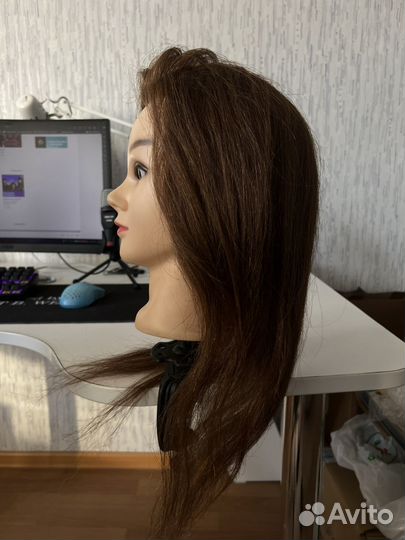 Голова манекен натуральные волосы + штатив