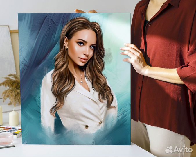 Портрет по фото на холсте,Печать на холсте