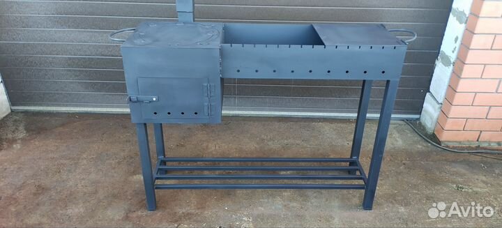 Мангал с печью под казан