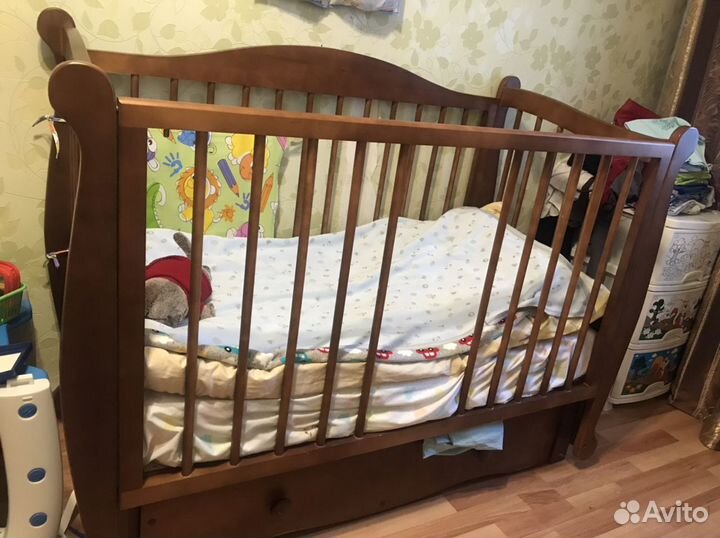 Кроватка детская плюс матрас с кокосовым покрытием