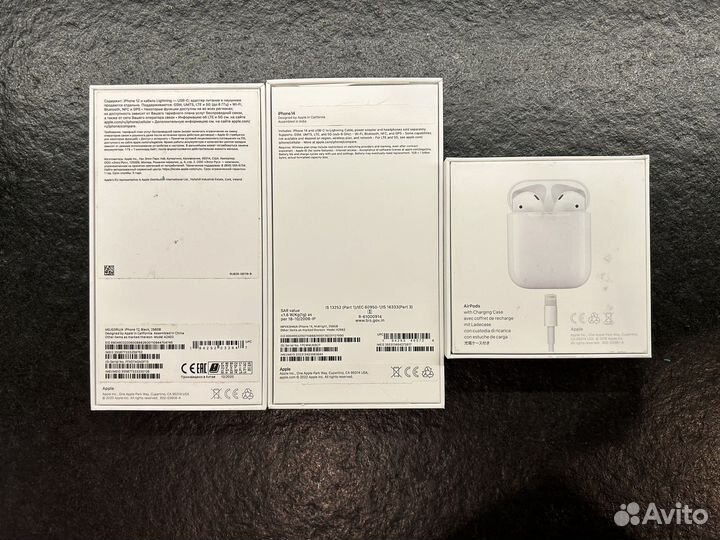 Коробки от iPhone 14 и airpods