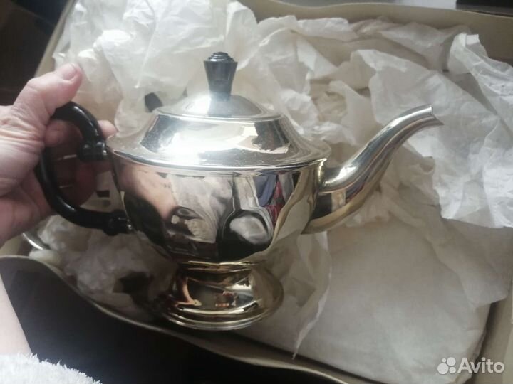 Чайно кофейный сервиз мельхиор