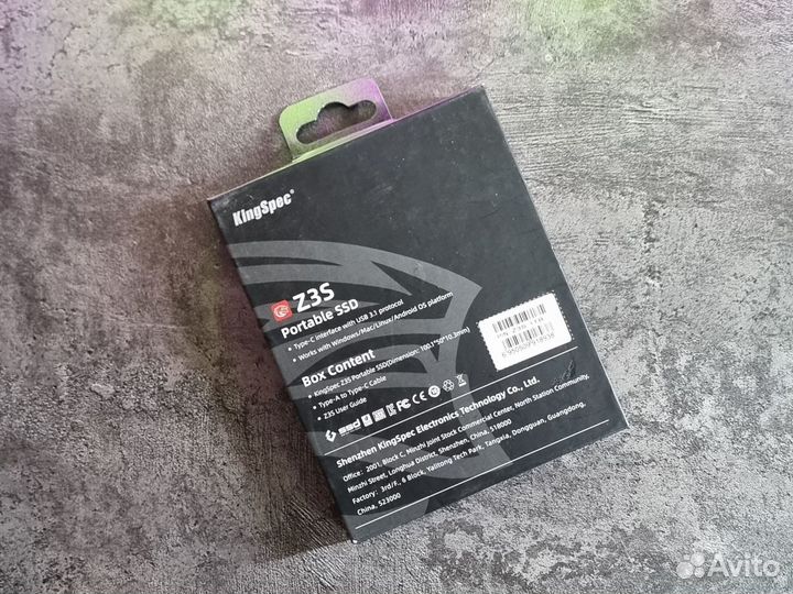 Внешний накопитель SSD 1TB Kingspec Z3S-1T