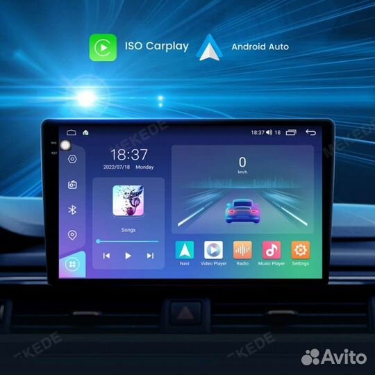 Магнитола андройд mekede 2k экран и камера AHD