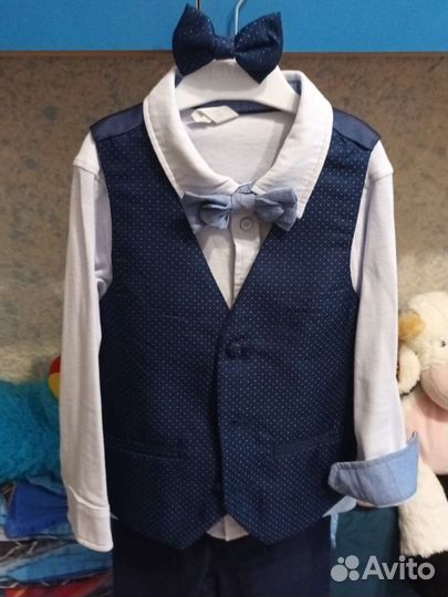 Рубашка 110и 116 +жилетка+бабочка Acoola